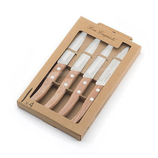 Lou Laguiole Lou Laguiole Forest Steakmessen 4 Stuks Hout RVS