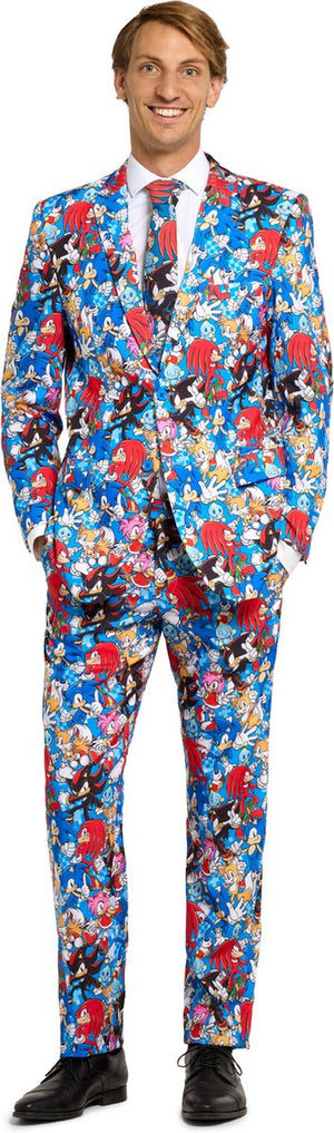 Opposuits sonic the hedgehog™ - sega - heren pak - kostuum - carnavalskleding - meerkleurig - maat eu62