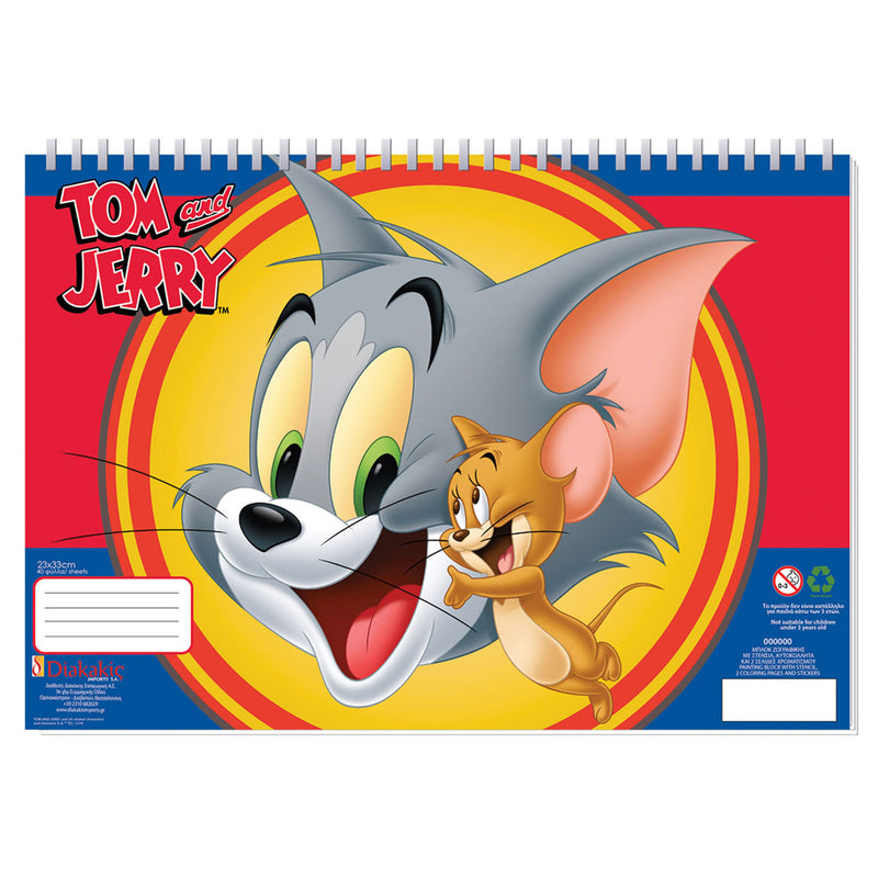 Load image into Gallery viewer, Tom Jerry Kleurplaten met Stencil en Stickervel

