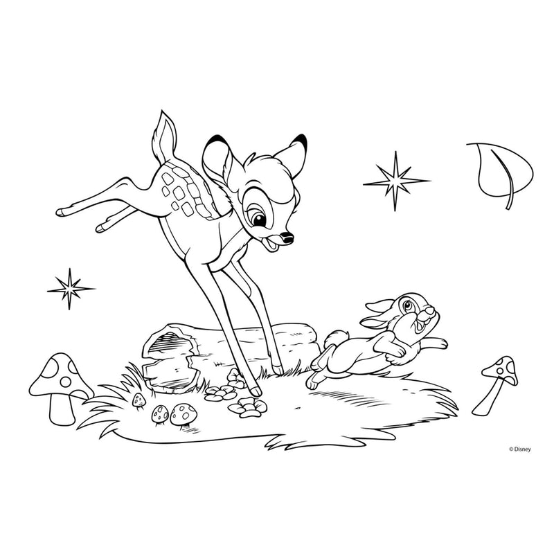 Load image into Gallery viewer, Disney bambi kleurplaten met stencil en stickervel
