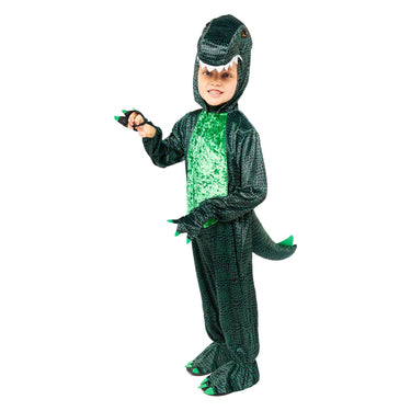 Puch kinderkostuum dino groen, 3-4 jaar