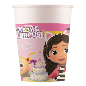 Papieren bekers gabby's poppenhuis, 8st.
