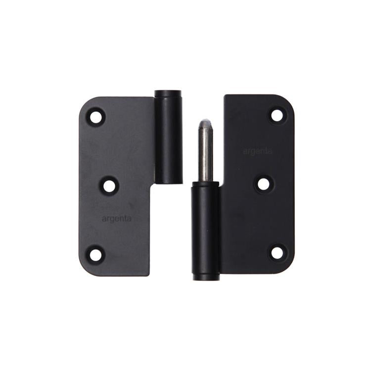Load image into Gallery viewer, Yale 1067394 - 3 paumellen inox mat zwart afger.hoek rechts 80x80mm | 4 stuks
