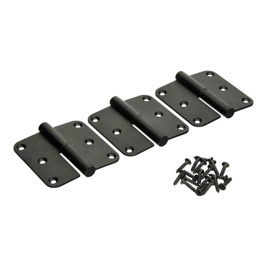 Yale 1067394 - 3 paumellen inox mat zwart afger.hoek rechts 80x80mm | 4 stuks