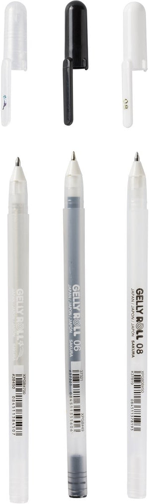 Sakura gelly roll mixed set 3 clear zwart wit