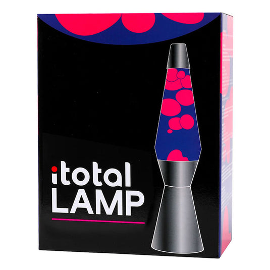I-total lavalamp - lava lamp - sfeerlamp - 40x11 cm - glas aluminium - 30w - paars met roze lava - zilvergrijs - xl2343