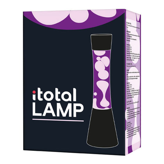 Itotal lavalamp zwart paars wit, 40cm