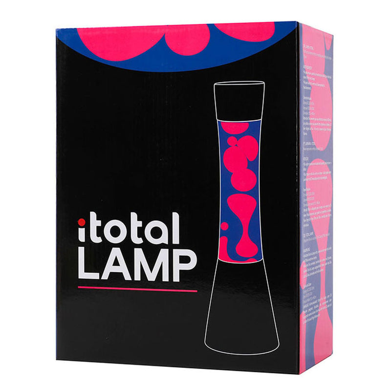Load image into Gallery viewer, I-total lavalamp - lava lamp - sfeerlamp - 40x11 cm - glas aluminium - 30w - paars met roze lava - zwart - xl2347
