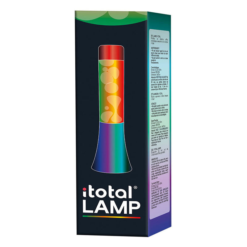 Load image into Gallery viewer, I-total lavalamp - lava lamp - sfeerlamp - 30x9 cm - glas aluminium - 25w - regenboog - xl2461
