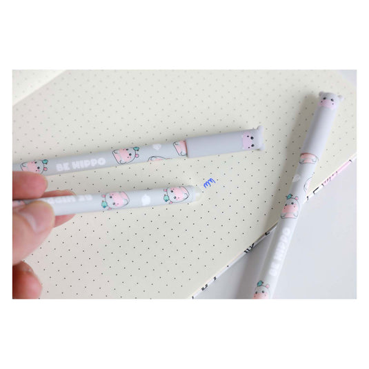 Itotal uitwisbare balpen met dop nijlpaard