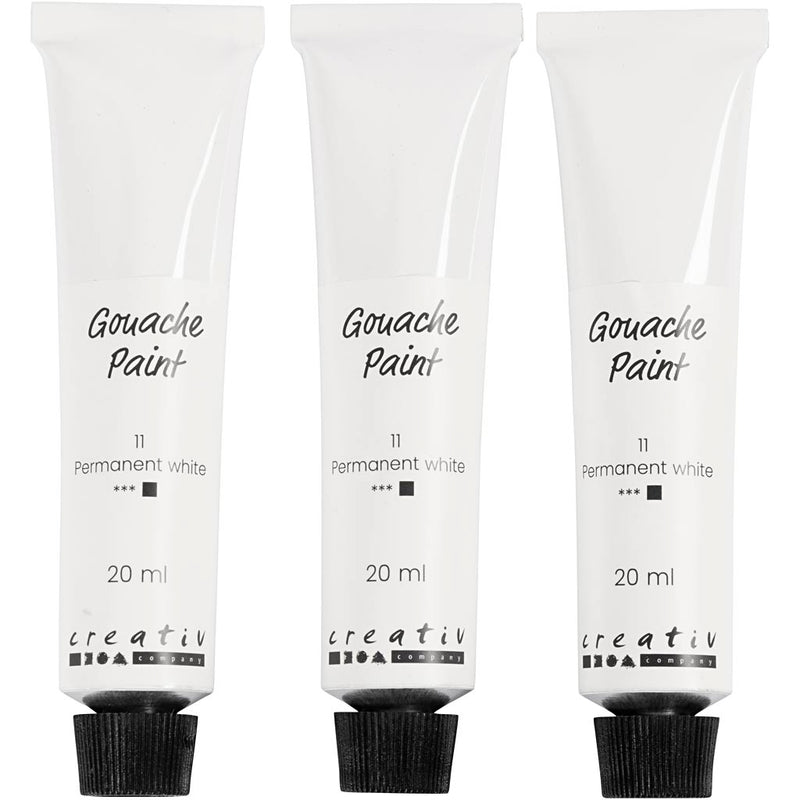 Load image into Gallery viewer, Creativ company gouacheverf wit - 3x20ml.
