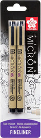Sakura blisterkaart pigma micron 05 0,45 mm zwart, 2 stuks