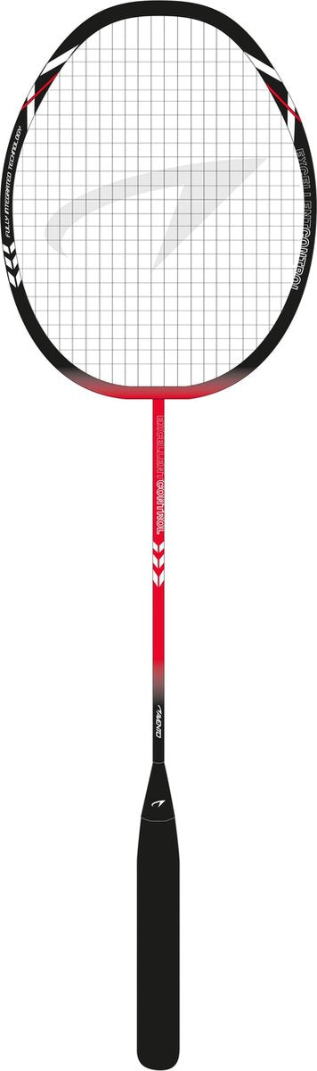 Avento badminton racket staal - smash - zwart rood