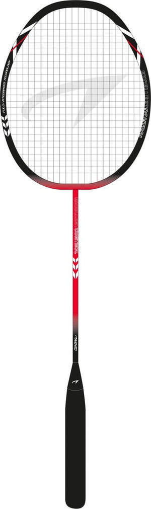 Avento badminton racket staal - smash - zwart rood