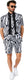 Opposuits zazzy zebra - heren zomer pak - tropical kostuum - carnavalskleding - zwart - maat eu 58