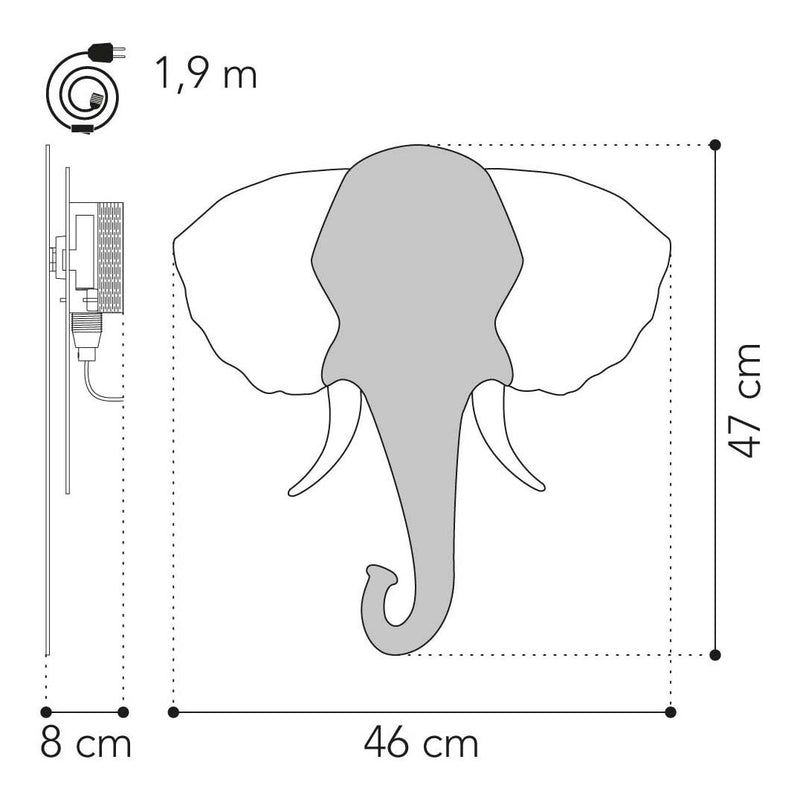 Load image into Gallery viewer, Van tjalle en jasper - olifant wandlamp - hout
