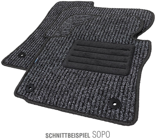 Petex voetmat sopo car carpet sopo gr.2 anthracite 4-piece.
