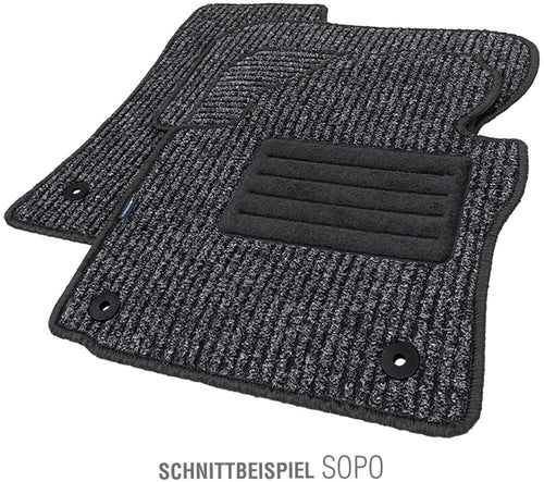 Petex voetmat sopo car carpet sopo gr.3 anthracite 4-piece.