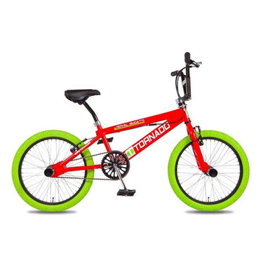 Royal bmx fiets -bugatti tornado freestyle 20 inch - rood met groene banden