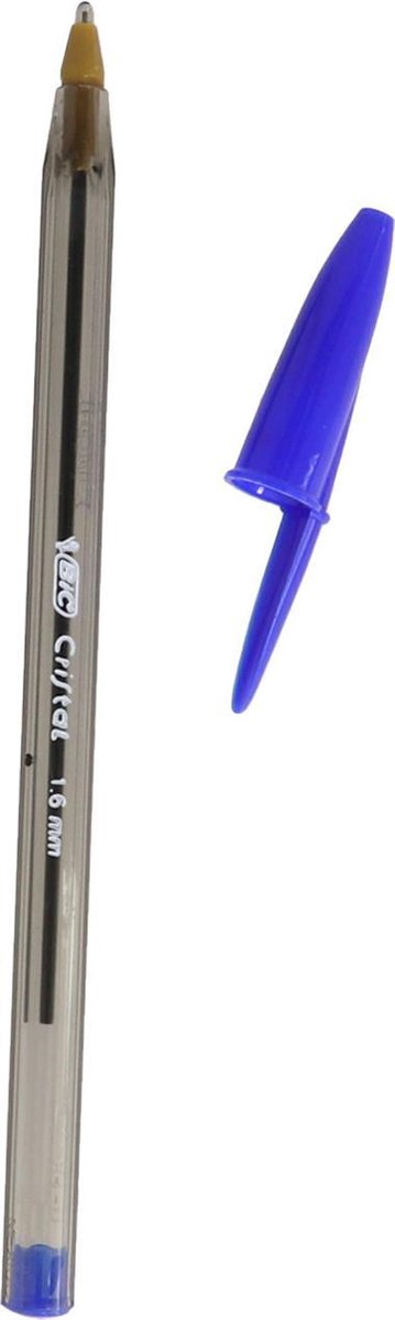 Bic balpennen cristal large 15 cm 1,6 mm blauw 50 stuks