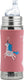 Pura tuitfles 325 ml - tuitbeker - meegroeiend - plasticvrij - vaatwasserbestendig - inclusief siliconen tuit, reisdop en sleeve - roze unicorn