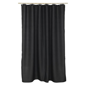 Wicotex douchegordijn jacquard textiel 100% polyester 180x200cm zwart kompleet met ophangringen