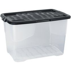 Opbergdoos curve xw203-clr blk-ex 65l transparant, zwart
