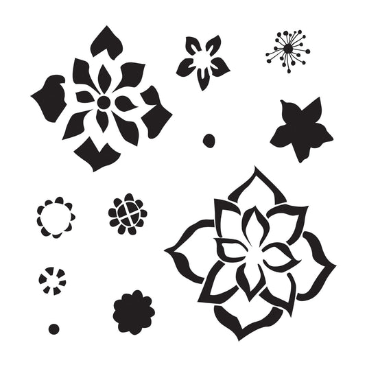 The crafter's workshop • template 15x15cm layered flowers