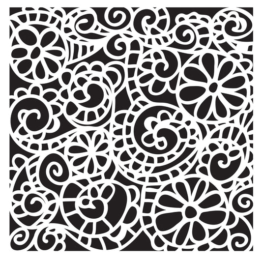 The crafter's workshop • template 15x15cm swirly garden