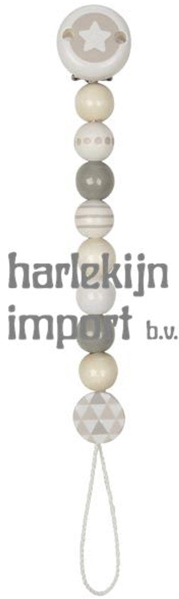 Goki houten fopspeenketting ster grijs