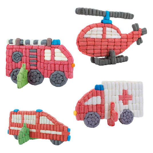 Playmais kaarten versieren brandweerwagen