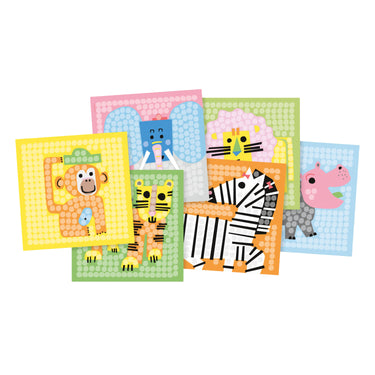 Playmais mosaic kaarten versieren zoo