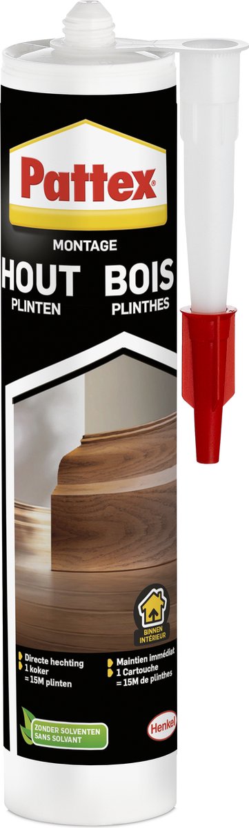 Load image into Gallery viewer, Pattex hout plinten montagekit 380 g | speciaal ontworpen voor hout plinten | sterke hechting en duurzaamheid | gemakkelijk aan te brengen en te gebruiken.
