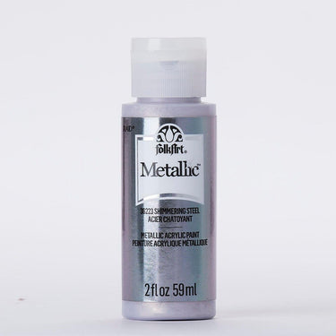 Folkart • metallic acrylic paint shimmering steel 59ml