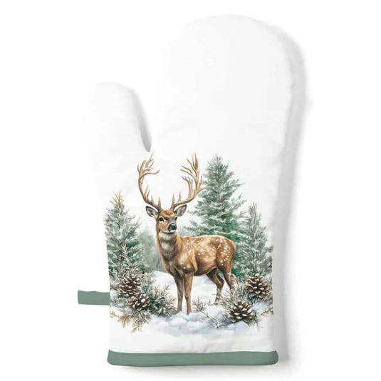 Ambiente ovenhandschoenwinter stag white 18x30cm katoen