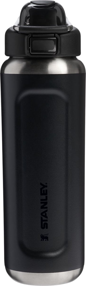 Stanley twist flip 2.0 waterfles met draaidop met springveer 0.47l - 10 uur koud - 2 dagen koud met ijs - roestvrijstalen drinkfles - bpa vrij - lekvrij - vaatwasserbestendig - black