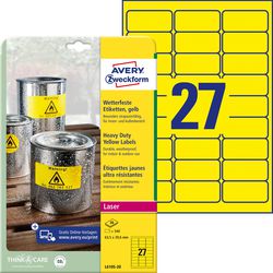 Watervaste etiketten avery zweckform 540 stuks geel