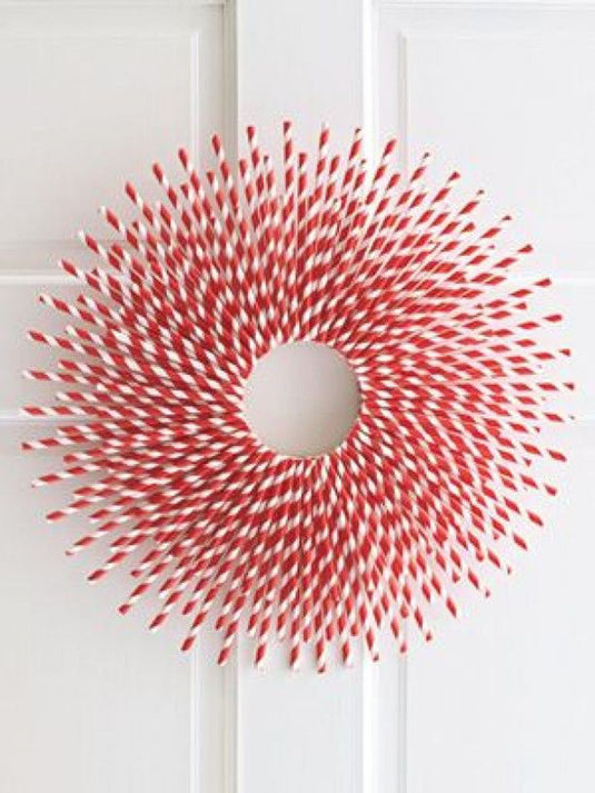 American crafts • paper straws 4 crimson stripe
