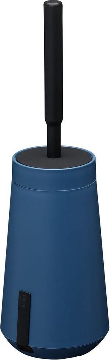 Tiger tess - wc borstel met houder - vrijstaand of hangend - 3m tape - met swoop® borstel flexibel - blauw zwart