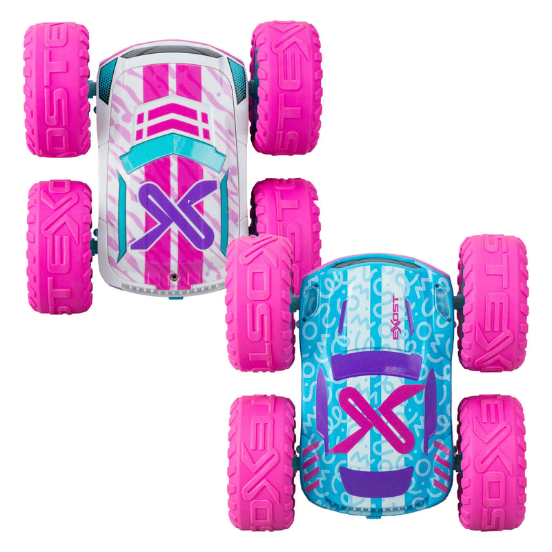 Load image into Gallery viewer, Exost rc 360 cross flash stuntauto roze 1:18 - flashing wheels - incl. oplaadbare batterij - rc auto
