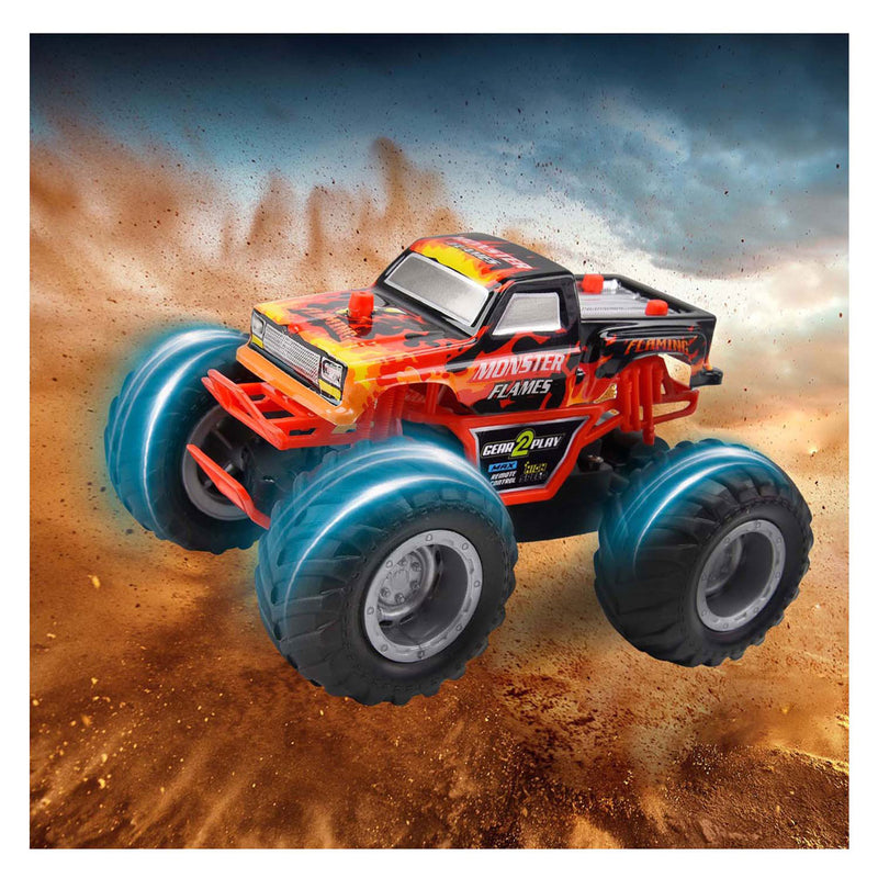 Load image into Gallery viewer, Gear2play rc monster flames monstertruck 1:24 - big wheels
