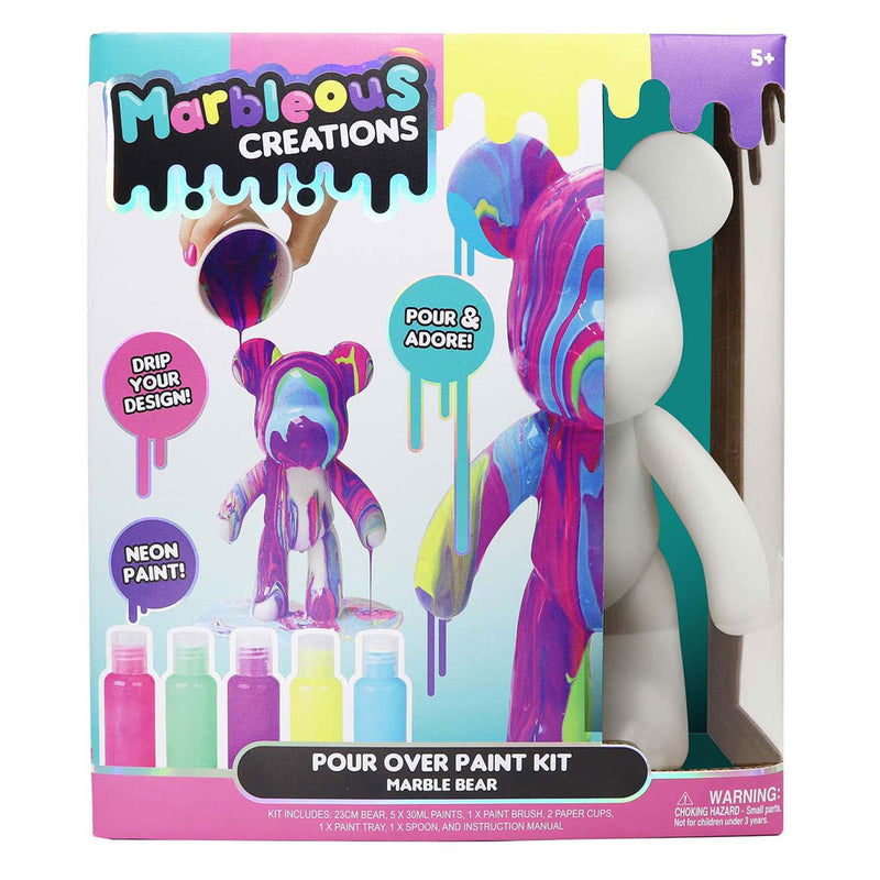 Load image into Gallery viewer, Spectron grote marmeren look beer gietset - incl 5 neon verfkleuren
