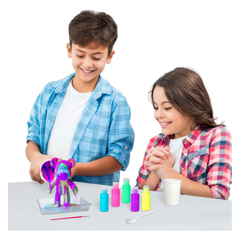 Load image into Gallery viewer, Spectron grote marmeren look beer gietset - incl 5 neon verfkleuren
