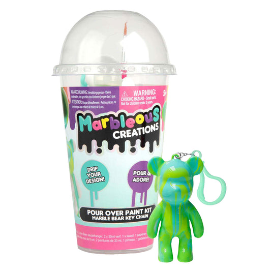 Spectron marmeren look beer gietset met sleutelhanger