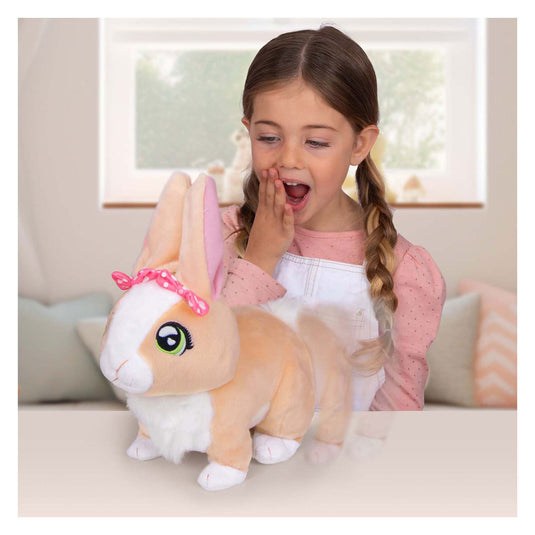 Imc toys club petz betsy konijn bruin - interactieve pluchen knuffel - incl. batterijen