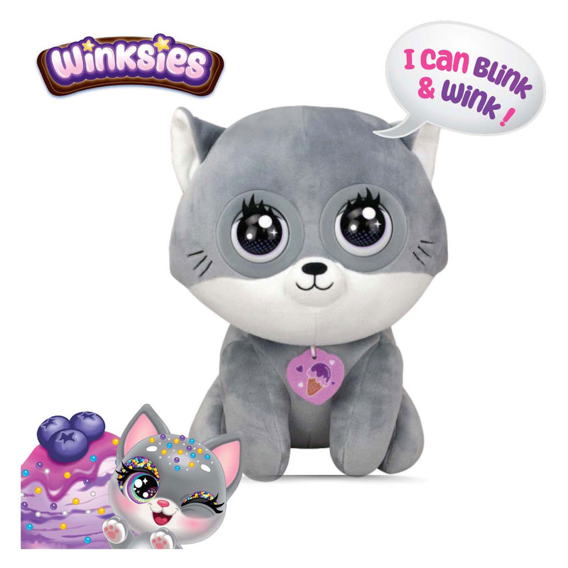 Load image into Gallery viewer, Silverlit winksies blueberry kitten - interactieve knuffel in een ijsbeker

