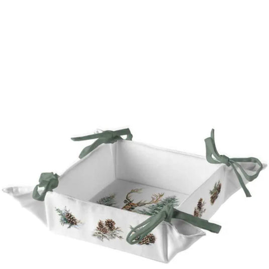 Ambiente broodmand winter stag white 20x20x7cm katoen