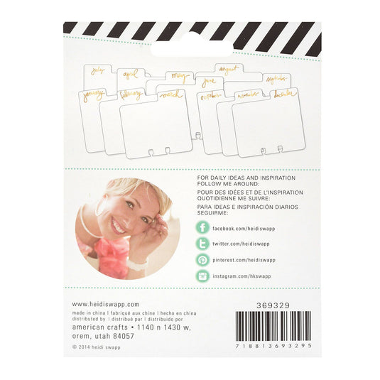 Heidi swapp • memorydex monthly cards gold foil