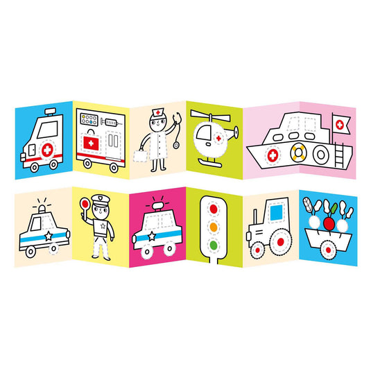 Banana panda - kleurboekje klaar om werkvoertuigen te tekenen