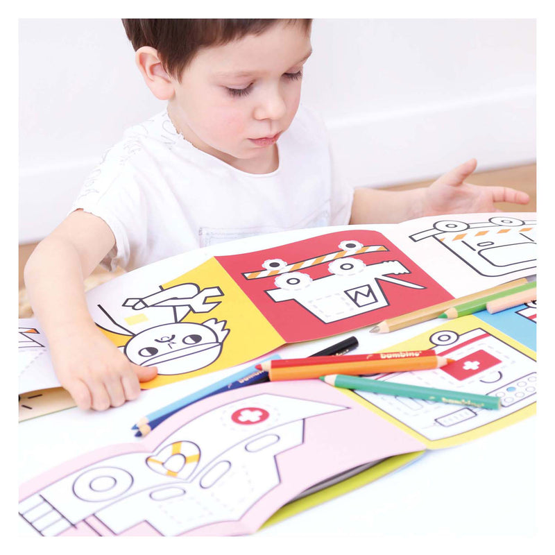 Load image into Gallery viewer, Banana panda - kleurboekje klaar om werkvoertuigen te tekenen
